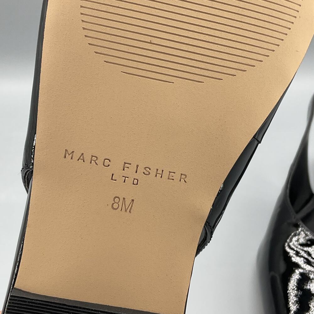 NEW Marc Fisher Women’s Gabra Patent Leather Slingback Flats Black Size 8M - Picture 5 of 11